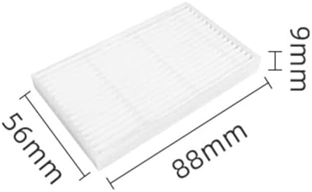 Replacement Side Brushes & Filters Kit for V20, Vyzzle D10, Laresar L10, Roidmi Eve, Rook S Robot Vacuums - 2 Filters + 
