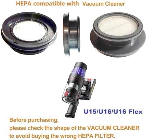 4 Pack Washable Reusable HEPA Filters for Ultenic U15/U16/U16 Flex & Laresar V7 Cordless Stick Vacuums