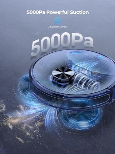 5000Pa Self-Emptying Robot Vacuum Mop with LiDAR Navigation & Smart Mapping for Pet Hair on Carpet