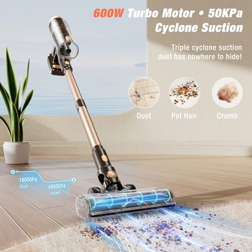 Cordless Stick Vacuum Cleaner 48KPA 70 Mins High Suction for Pet Hair All Floors