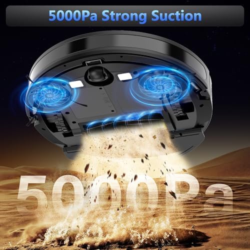 Tikom G8000 Max Robot Vacuum and Mop Combo, 5000Pa Suction, 150 Min Battery for Pet Hair & Carpet