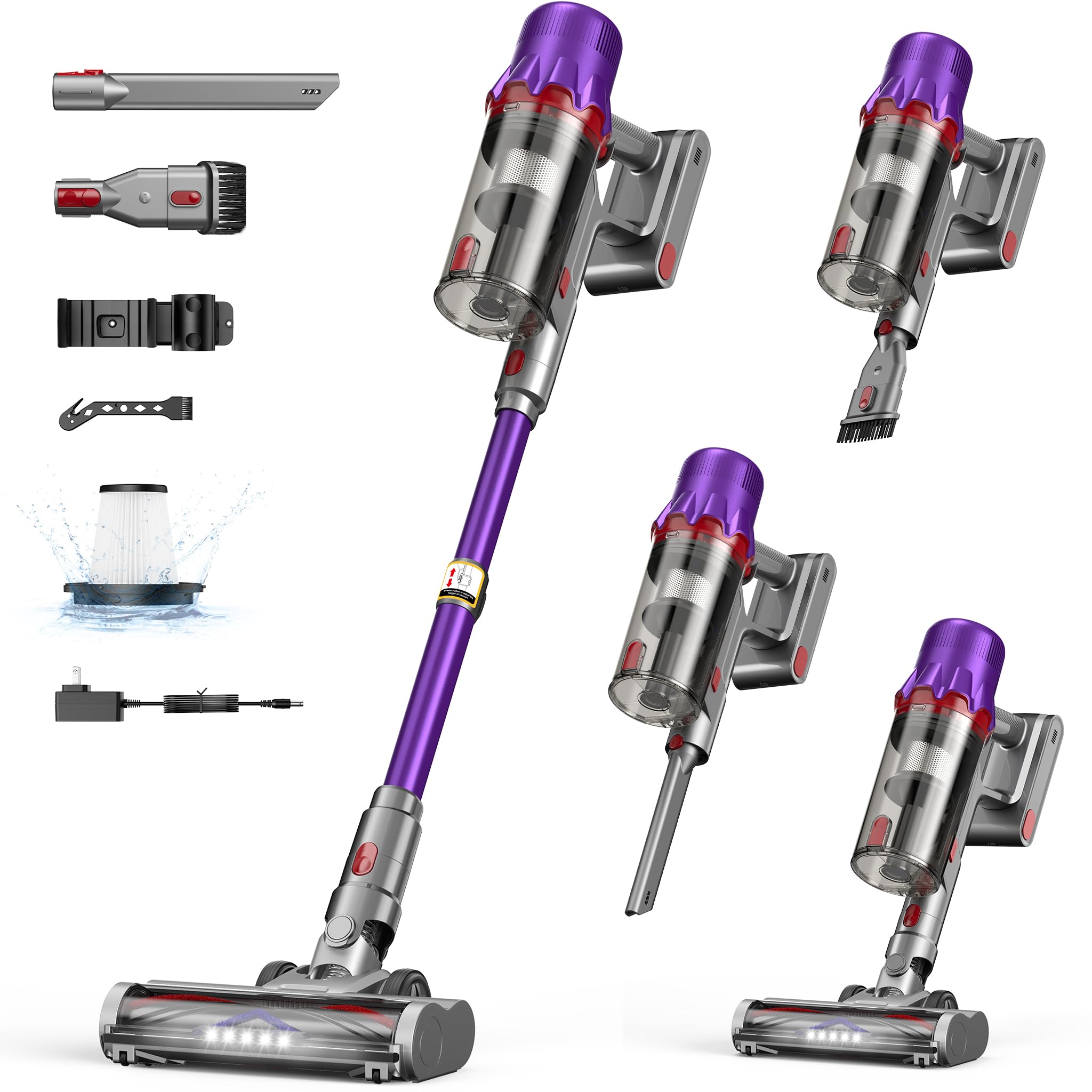 Powerful Cordless Stick Vacuum for Pet Hair - 55-Min Battery, HEPA Filter, Lightweight