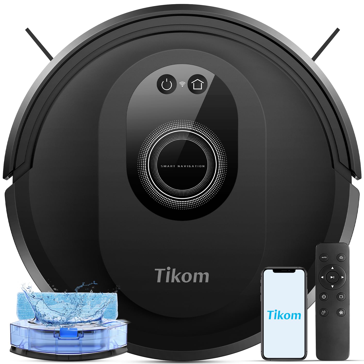 Tikom G8000 Max Robot Vacuum and Mop Combo, 5000Pa Suction, 150 Min Battery for Pet Hair & Carpet