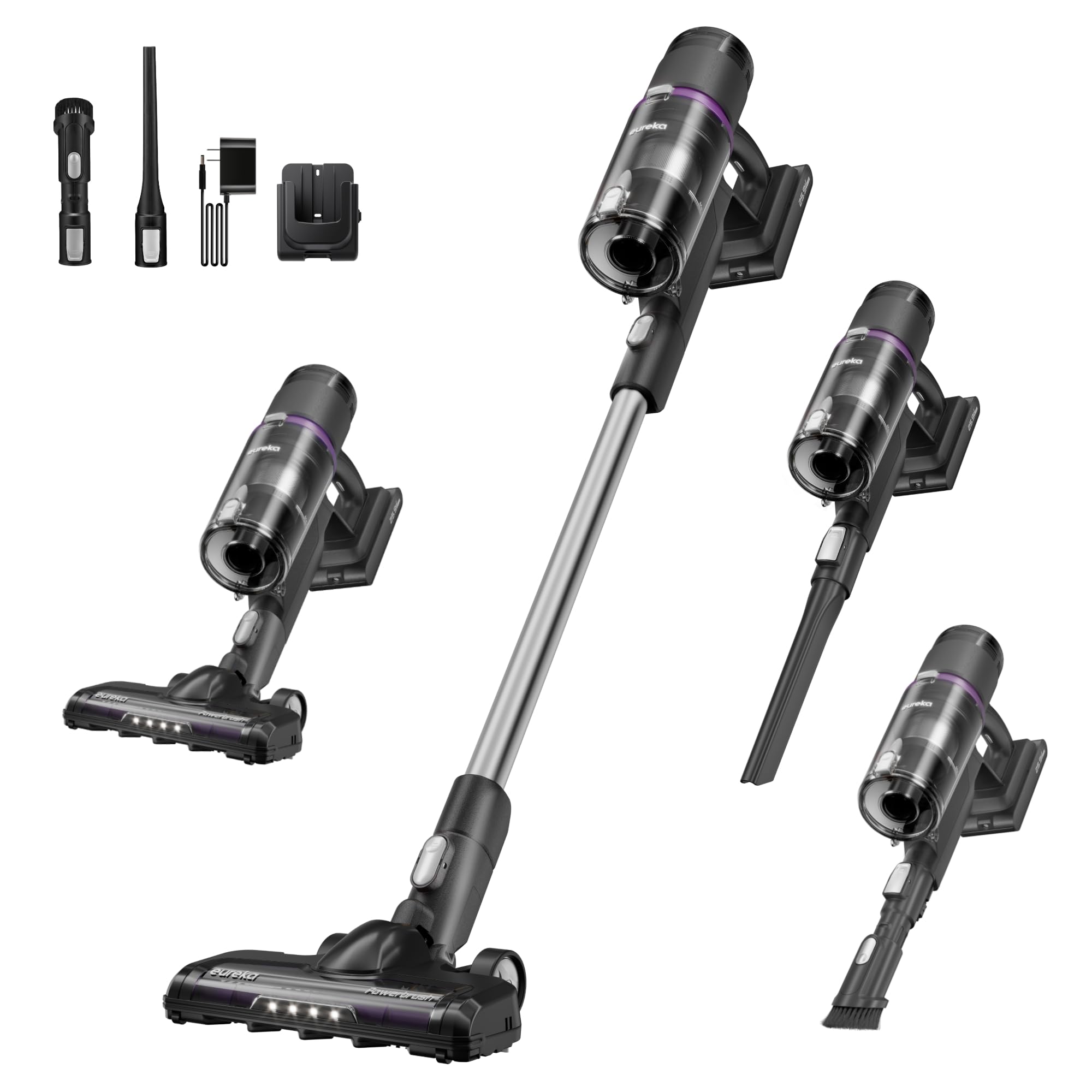 Eureka Lightweight Cordless Stick Vacuum for Pet Hair on Hardwood Floors, ReactiClean 410 Rechargeable